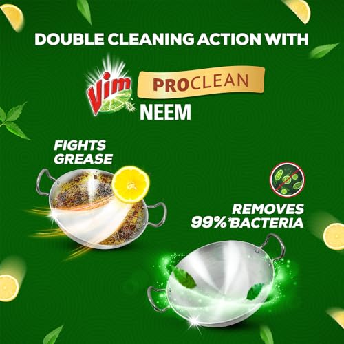 Vim Dishwash Anti Bac Liquid, Neem, 2 Ltr (Pack of 2) - Image 3