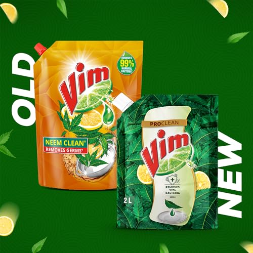Vim Dishwash Anti Bac Liquid, Neem, 2 Ltr (Pack of 2) - Image 4