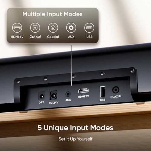 Mivi Fort H120 Soundbar - 120W Home Theatre Sound Bar, 2.1 Channel, 2 in-Built Speakers and 1 External Subwoofer, Multiple EQ & Input Modes, Made in India Sound bar for TV - Image 6