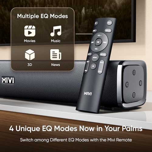 Mivi Fort H120 Soundbar - 120W Home Theatre Sound Bar, 2.1 Channel, 2 in-Built Speakers and 1 External Subwoofer, Multiple EQ & Input Modes, Made in India Sound bar for TV - Image 7