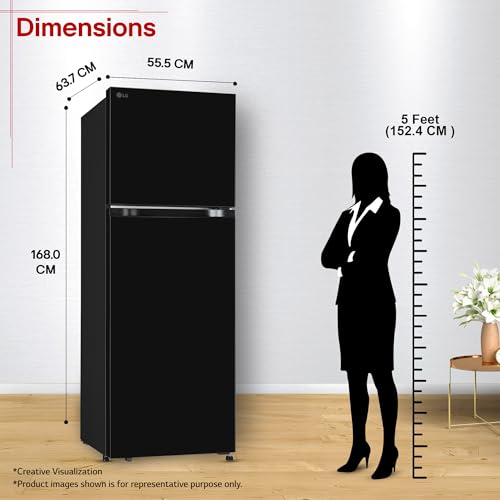 LG 276 L, 2 Star, Smart Inverter, Smart & Dairy Mode, Frost-Free Double Door Convertible Refrigerator (GLT2826XWOB, Onyx Black, Multi Air Flow, Fresh Zone & Deodorizer, 2026 Model) - Image 2