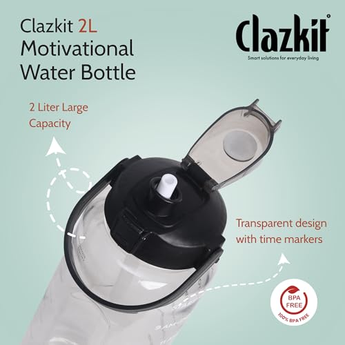 Clazkit 2L Motivational Water Bottle