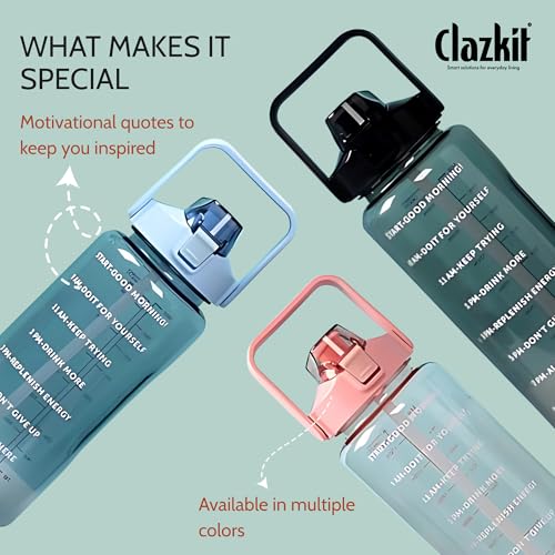 Clazkit 2L Motivational Water Bottle