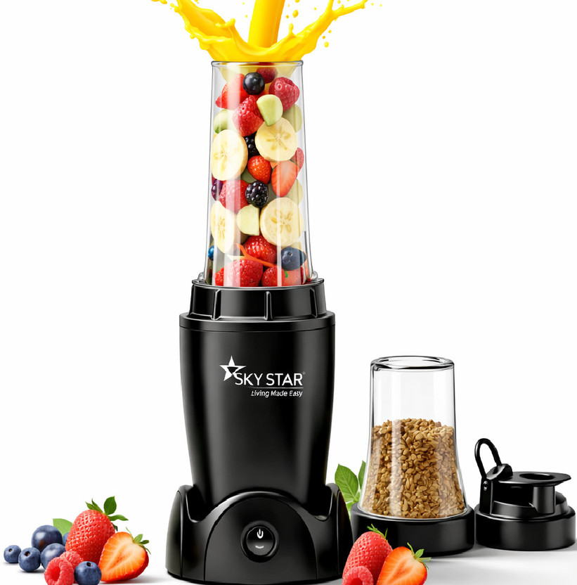 Skystar 2 Jar Black Bullet Nutri 750 W Juicer Mixer Grinder (Blac...more