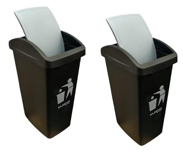 Cello Plastic Garbage Swing-Lid Dustbin 48 Ltr, GREY/GREY (COMBO)