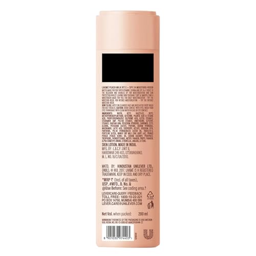 LAKMÉ Peach Milk Moisturizer Spf 24 Pa++, 200 Ml Lotion(Pack Of 2) - Image 2