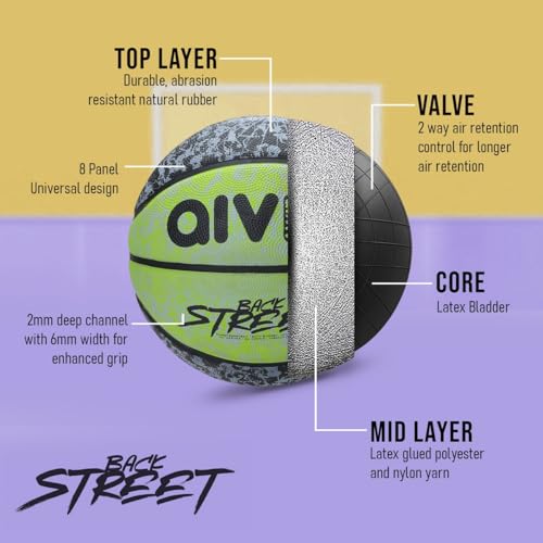 AIVIN Back Street Basketball, Rubberized