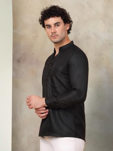 Jompers Men's Solid Short Kurats. - Image 3