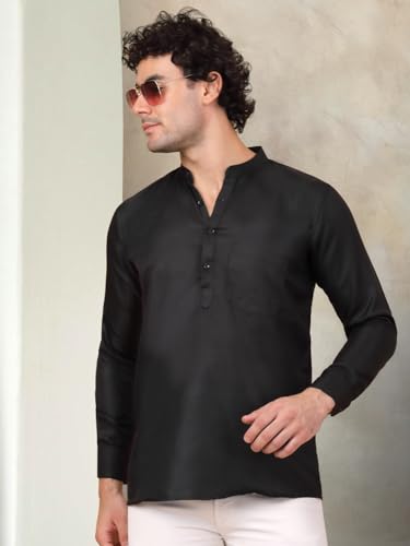 Jompers Men's Solid Short Kurats. - Image 5