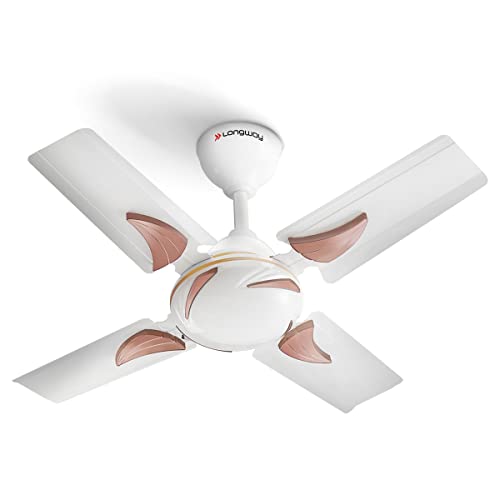 LONGWAY Creta P1 600 mm/24 inch Ultra High Speed 4 Blade Anti-Dust Decorative Star Rated Ceiling Fan (Ivory, Pack of 1).