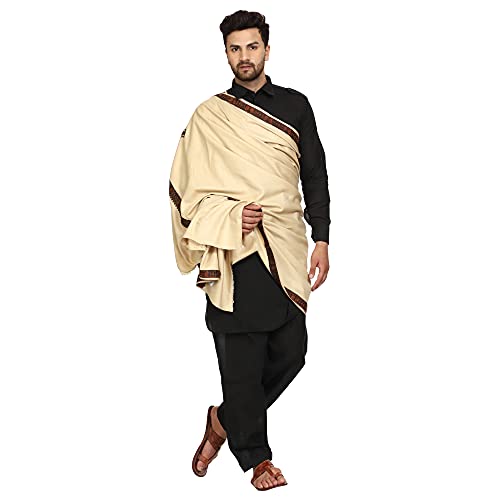 SWI WITH LABEL Men's Kashmiri Embroidered Wool Shawl - Image 2