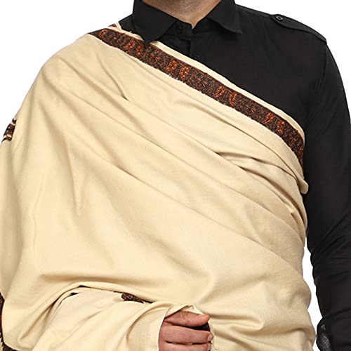 SWI WITH LABEL Men's Kashmiri Embroidered Wool Shawl - Image 5