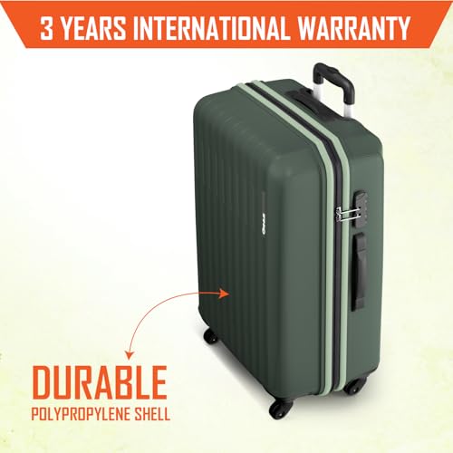Safari Genius Alley Set of 2 (Cabin + Medium) Trolley Bags Hard Case Polypropylene, 4 Spinner Wheels, 360 Degree Wheeling Luggage, Suitcase for Travel, Trolley Bags for Travel, Deep Forrest - Image 2
