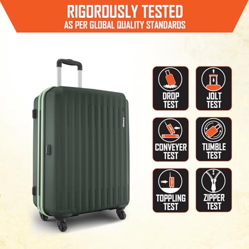 Safari Genius Alley Set of 2 (Cabin + Medium) Trolley Bags Hard Case Polypropylene, 4 Spinner Wheels, 360 Degree Wheeling Luggage, Suitcase for Travel, Trolley Bags for Travel, Deep Forrest - Image 5
