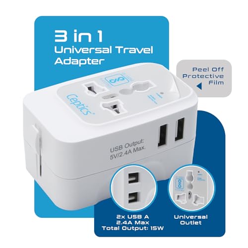 Ceptics Universal Japan Travel Adapter