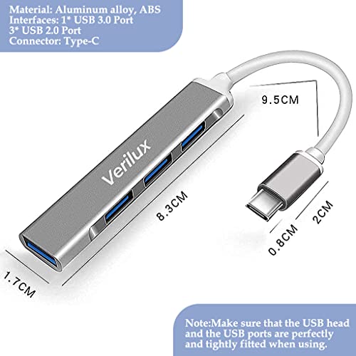 Verilux® USB C Hub Multiport Adapter with 4 High Speed 3.0 USB for Laptop USB Type C Hub for MacBook Pro Air C-Type Smartphones Extender with Multi Port for Laptop Type-C Devices - Image 3