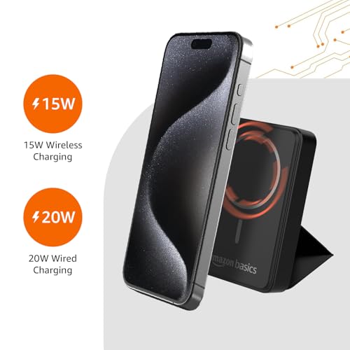Amazon Basics 10,000mAh 15W Wireless Power Bank - Black - Image 3