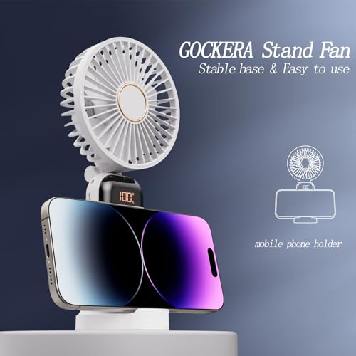 GOCKERA Portable Fan, 4200mAh Battery
