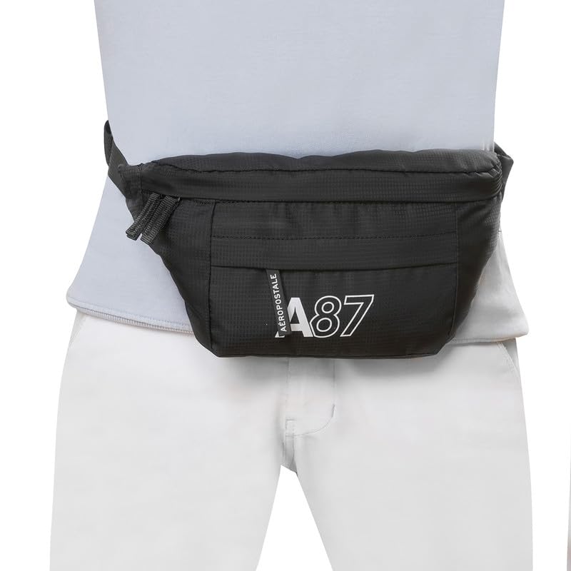 Aeropostale Oliver Unisex Waist Pouch Bags & Cases - Black - Image 5