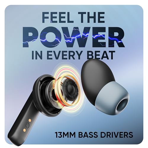 Mivi DuoPods Sync in Ear Earbuds | 60H Playtime Bluetooth Earphones Wireless | Earbuds ENC for Clear Calls | 13mm Drivers Ear Buds Wireless | Gaming Mode | BT 5.3 TWS ENC Earbuds Style | Earpods - Image 4