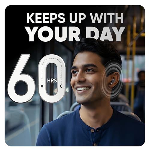 Mivi DuoPods Sync in Ear Earbuds | 60H Playtime Bluetooth Earphones Wireless | Earbuds ENC for Clear Calls | 13mm Drivers Ear Buds Wireless | Gaming Mode | BT 5.3 TWS ENC Earbuds Style | Earpods - Image 6