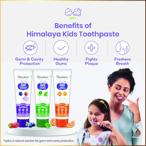 Himalaya Kids Bubble Gum Toothpaste, 80g x Pack of 2 | 2 to 12 Years | Natural solution for germ and cavity protection | 99% Natural Origin Ingredients - Image 3