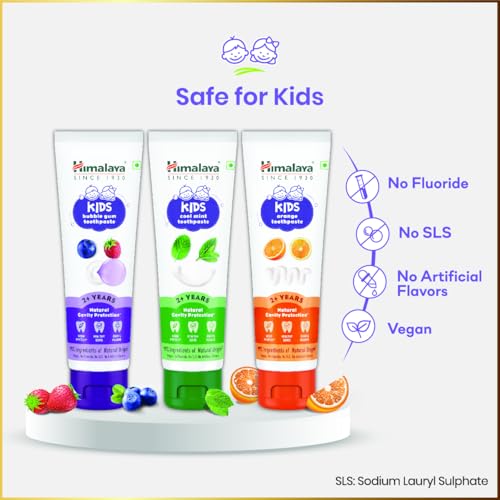 Himalaya Kids Bubble Gum Toothpaste, 80g x Pack of 2 | 2 to 12 Years | Natural solution for germ and cavity protection | 99% Natural Origin Ingredients - Image 4