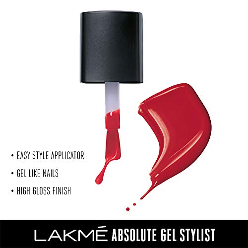 Lakmé Absolute Gel Stylist Nail Color, Scarlet Red, 12 ml - Image 5