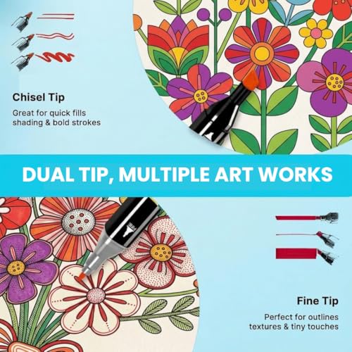 Dual Tip Alcohol Markers-48 Colours