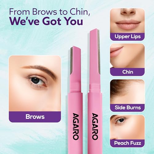 AGARO Imperial Face & Eyebrow Razor for Women (Pack of 3) | Dual Blade Head with German Blades | Easy Facial Hair Shaping & Shaving | Reusable up to 5 Times | Rust-Free Durable Blades - Image 3
