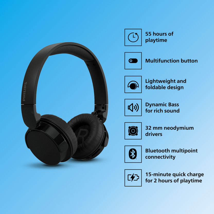 PHILIPS TAH4209BK/00 Bluetooth Headset (Black, On the Ear) - Image 2