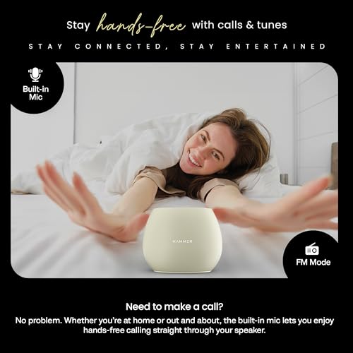 HAMMER Drop 5W Bluetooth Wireless Speaker with Twin Pairing, 1200 mAh Battery, 100H Standby Time, TWS Function, TF Card, USB Slot, Auto-Pairing, in-Built Mic, Type-C Charging, 52mm Driver (Beige) - Image 7