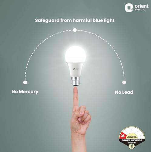 Orient Electric 9W High Glow LED bulb| 180-degree wide beam angle| Voltage surge protection up to 4 kV| 6500K, Cool White| B22d base| Made in India| Pack of 4 - Image 5