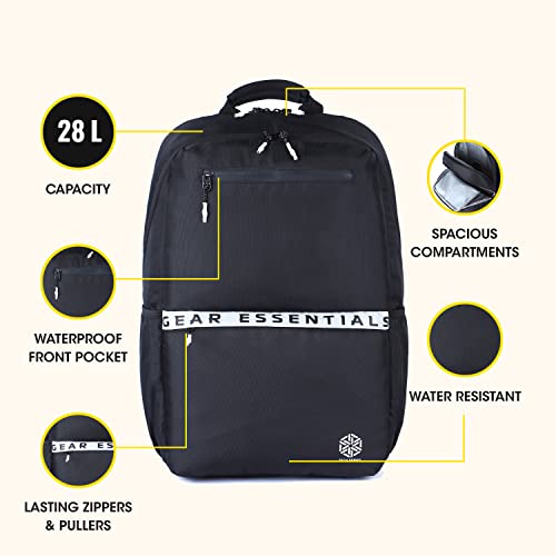 Gear LOGI-Q 27L Medium Water Resistant 5 Compartment Laptop Backpack/Backpack/Office Bag with Trolley Sleeve for Men/Women (Black-White) - Image 5