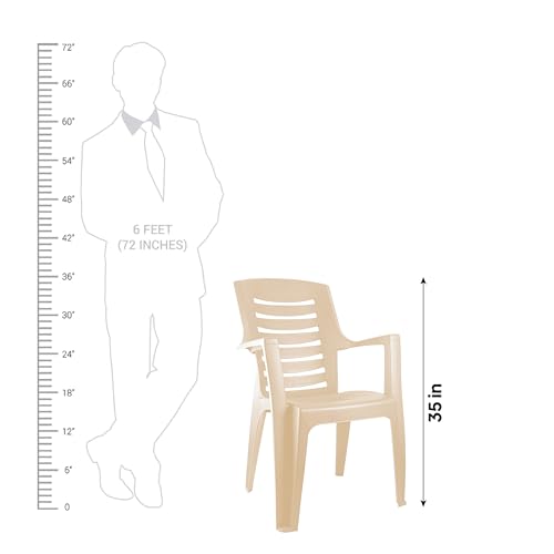 Cello Ultra Chair Set of 2, Matte Beige | Unbreakable, Durable & Strong |Blended PP Material, Easy to Clean |Plastic Chair for Living Room, Home & Office | 3 Years Warranty - Manufacturing Defects - Image 2