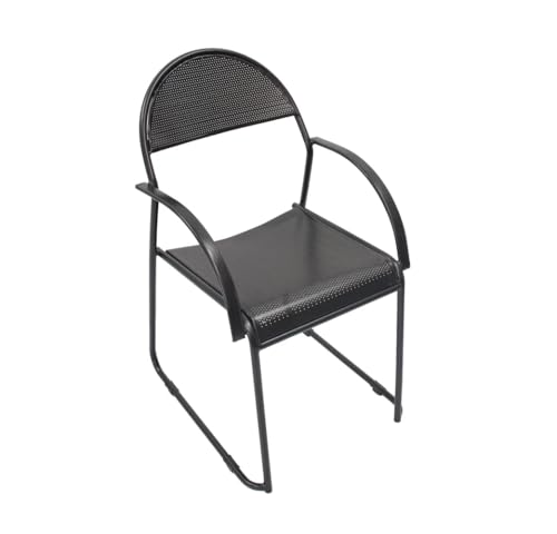 Da URBAN® 1 Seater Metal Chair with Arm Chair (Black)