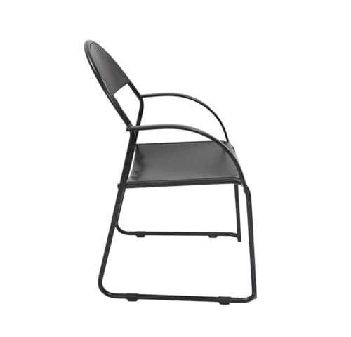 Da URBAN® 1 Seater Metal Chair with Arm Chair (Black) - Image 3