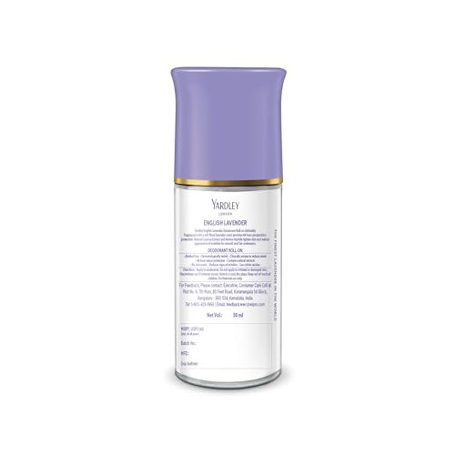 Yardley London English Lavender Underarm Deodorant Roll On | With Licorirce Extract & Floral Extracts | Smooth & Eventoned Underarms | 72 H Long Lasting Floral Scent| 0% Alcohol & Dermat Approved | For Women | 50ml - Image 3