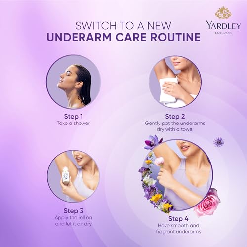 Yardley London English Lavender Underarm Deodorant Roll On | With Licorirce Extract & Floral Extracts | Smooth & Eventoned Underarms | 72 H Long Lasting Floral Scent| 0% Alcohol & Dermat Approved | For Women | 50ml - Image 7