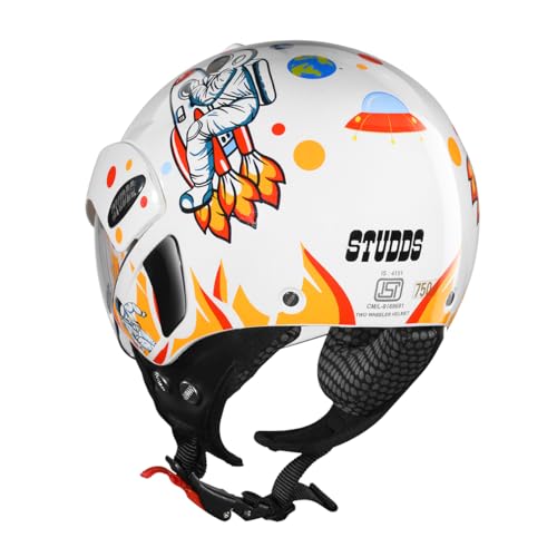 Studds Marshall D2 Open Face Kids Helmet (Boy's, White - XXXS) - Image 2