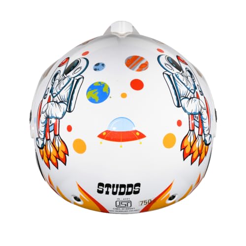 Studds Marshall D2 Open Face Kids Helmet (Boy's, White - XXXS) - Image 4