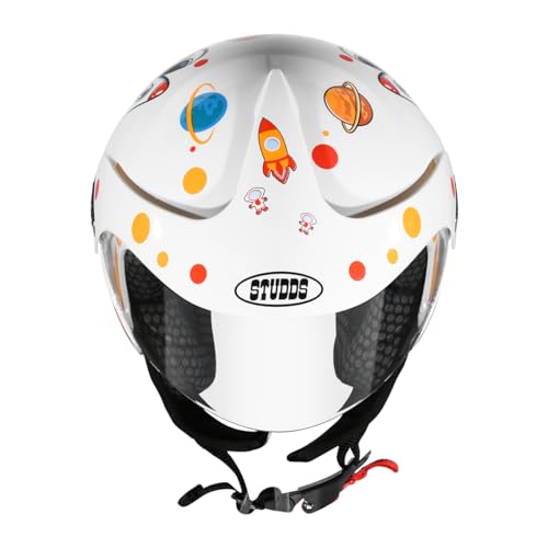 Studds Marshall D2 Open Face Kids Helmet (Boy's, White - XXXS) - Image 7