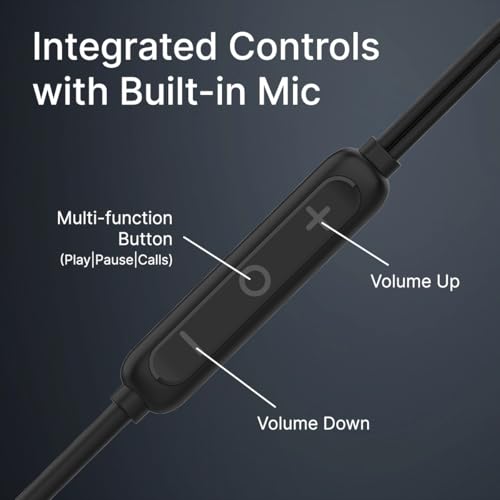 pTron Boom Play X3 In-Ear Type C Wired Headphones with Mic, 10mm Drivers for Pristine Sound, In-line Controls, 90 Degree USB-C Connector, 1.2m Tangle-Free Cable, Metal Buds & Wide Compatibility(Black) - Image 6