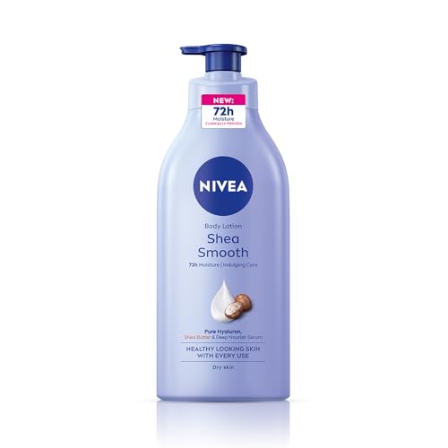 NIVEA Shea Smooth 600ml Body Lotion with Hyaluronic Acid & Deep Moisture Care | 72Hr Hydration | With Shea Butter | Non Greasy Formula for Smooth, Supple & Healthy Looking Skin | For Dry Skin