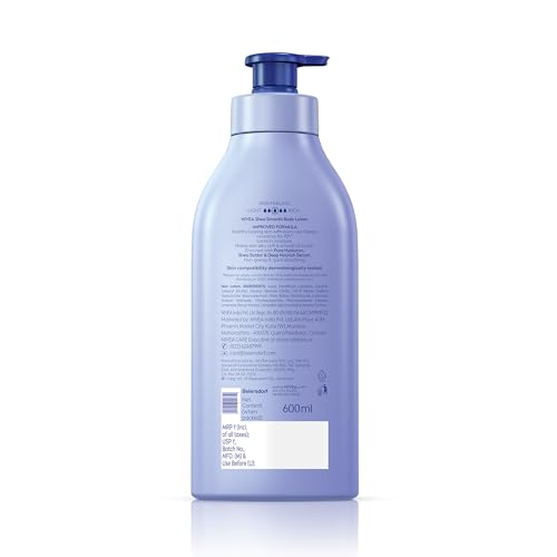 NIVEA Shea Smooth 600ml Body Lotion with Hyaluronic Acid & Deep Moisture Care | 72Hr Hydration | With Shea Butter | Non Greasy Formula for Smooth, Supple & Healthy Looking Skin | For Dry Skin - Image 5