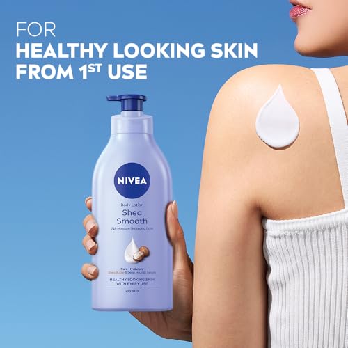 NIVEA Shea Smooth 600ml Body Lotion with Hyaluronic Acid & Deep Moisture Care | 72Hr Hydration | With Shea Butter | Non Greasy Formula for Smooth, Supple & Healthy Looking Skin | For Dry Skin - Image 7