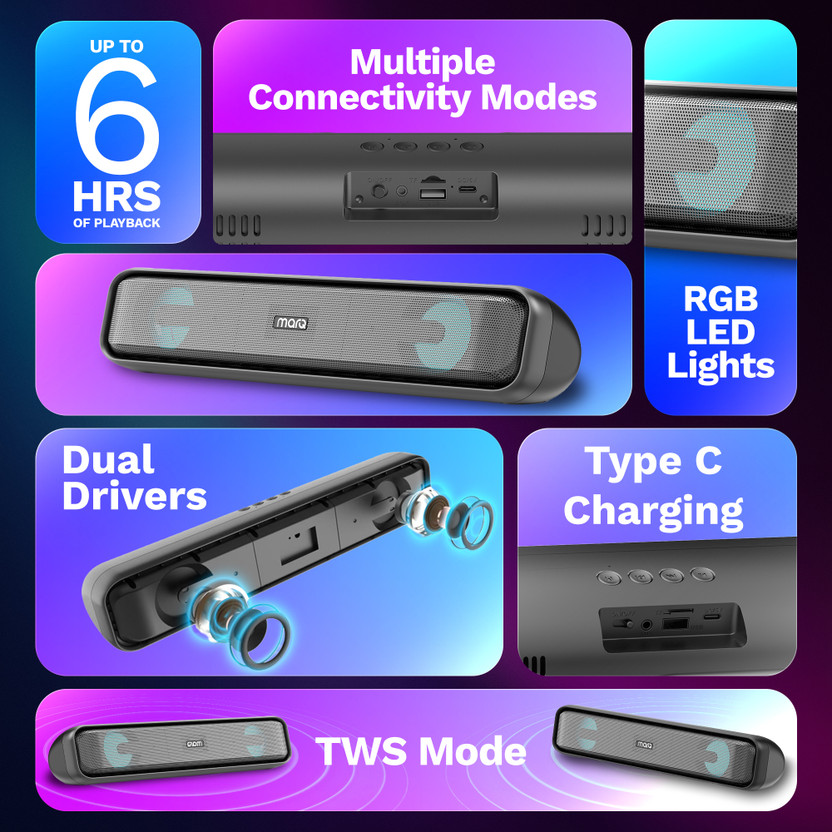 MarQ by Flipkart Thunder with Dual Drivers, Upto 6Hrs of Playback...more - Image 2