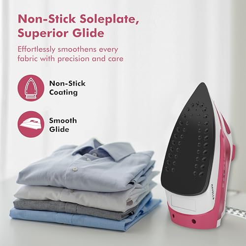 Havells TruSteam 1600 Watt Steam Iron with Self Cleaning Function|Vertical & Horizontal Ironing|220 ml Tank for Longer Ironing|High Steaming Rate upto 15 gm/min|2Yr Manufacturer Warranty(Pink) - Image 5