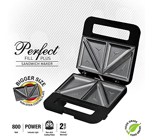 Havells Perfect Fill Plus Sandwich Maker(Black), 800 Watts - Image 4