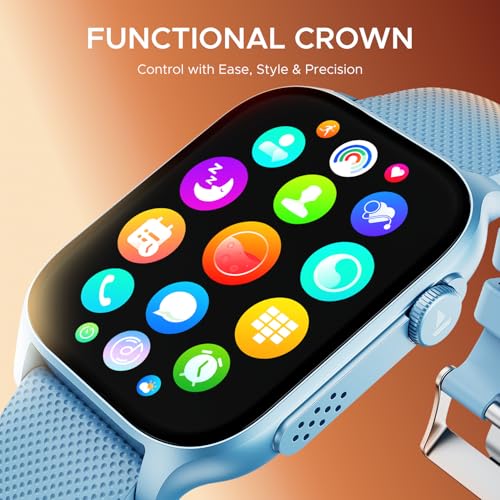 Boat Ultima Ember smartwatch with 1.96” AMOLED Display, AOD, Personalized Fitness Nudges, Functional Crown,100+ Sports Modes, Create Your Own Watchface, smartwatch for Man and Woman (Mist Blue) - Image 3